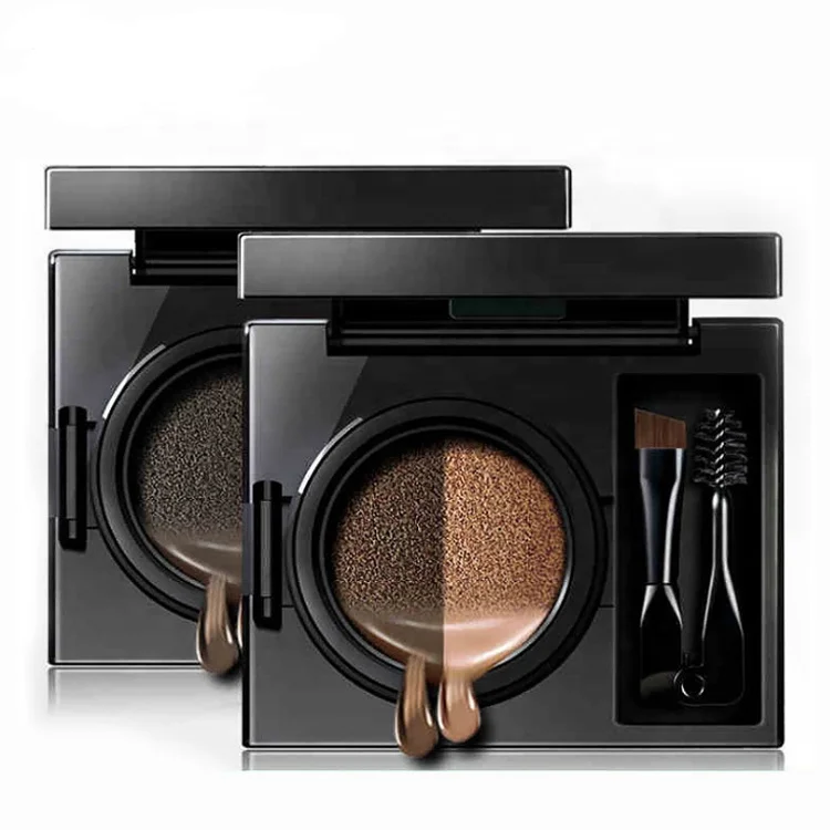 

Private Label Waterproof 2 In 1 Air Cushion Eye Brow Cream Eyebrow Kit With Brush