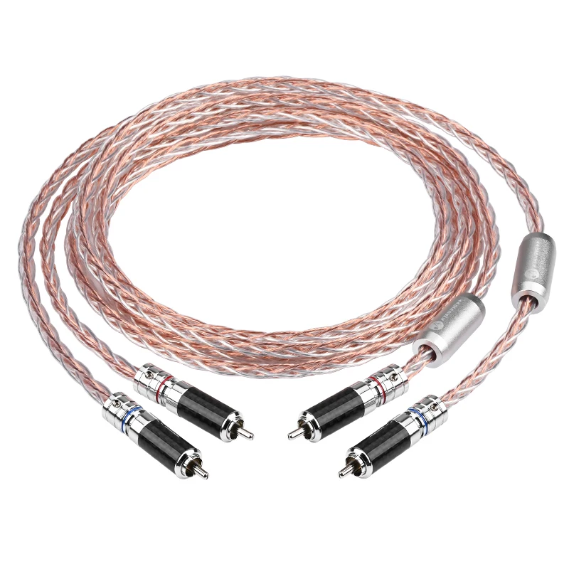 

ATAUDIO 1 pair RCA audio cable 2 RCA to 2 RCA Interconnect Cable HIFI Stereo copper and silver mixed Male to Male plug