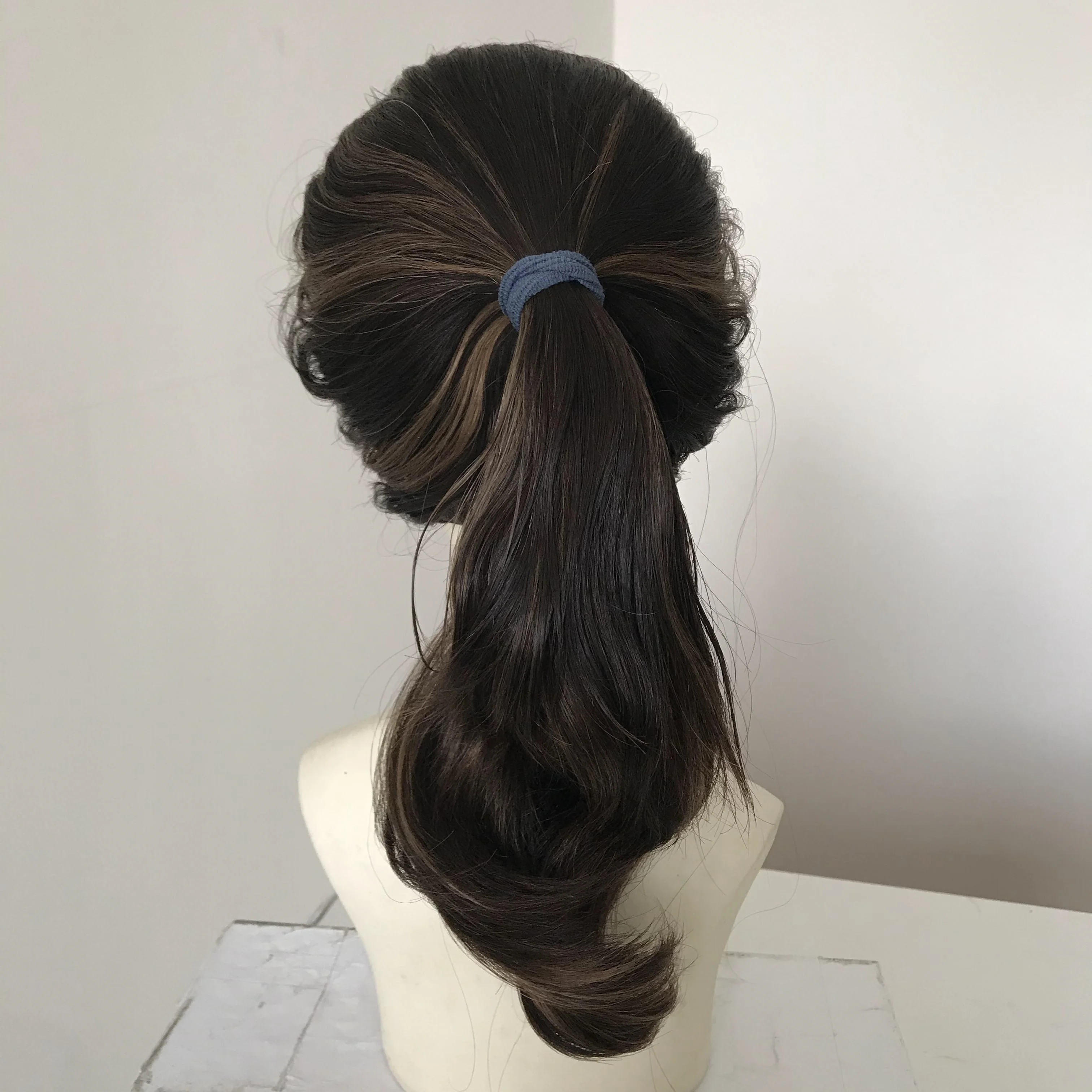 

LX23 Brown Wavy European Virgin 100% Nonprcessed Human Hair Gym Sheitel Jewish Ponytail Kosher Wunder Wig