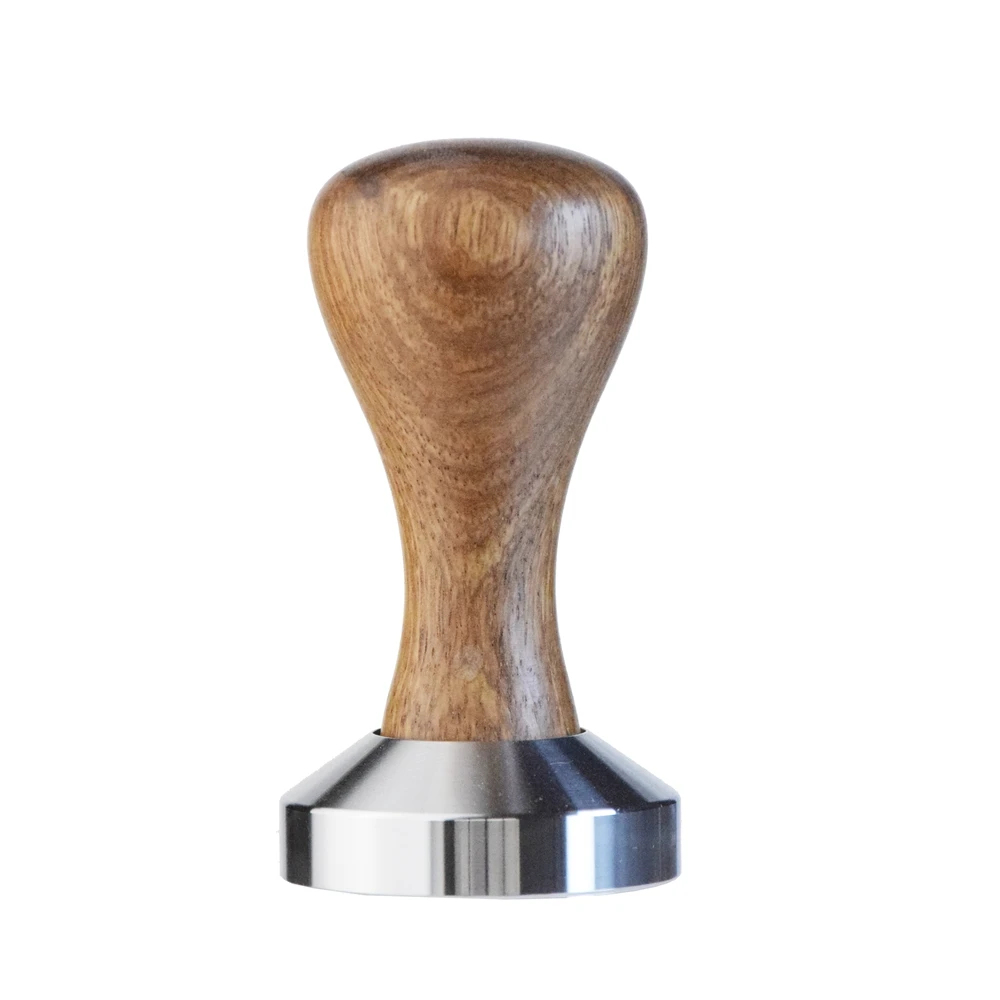 

Ecocoffee Flat coffee tamper stainless steel with rosewood handle  YF10, Brown