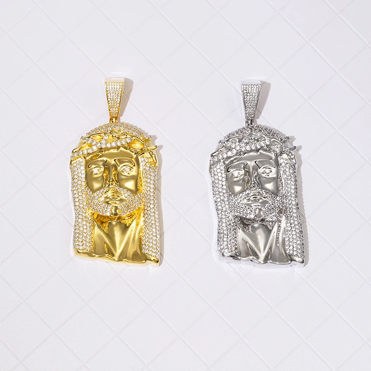 

Fine Jewelry Jesus Pendant 925 Sterling Silver Gold Plated VVS Moissanite Hip Hop Pendant Diamond Jesus Pendant For Necklace