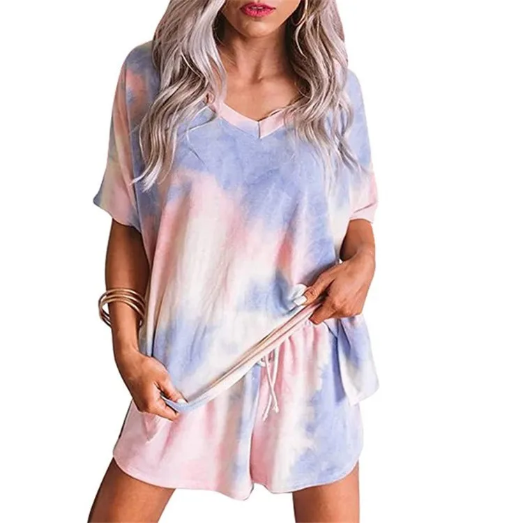 

Fashion Short Pant Women's Summer Short Sleeve Pants Two Piece Set, Customized