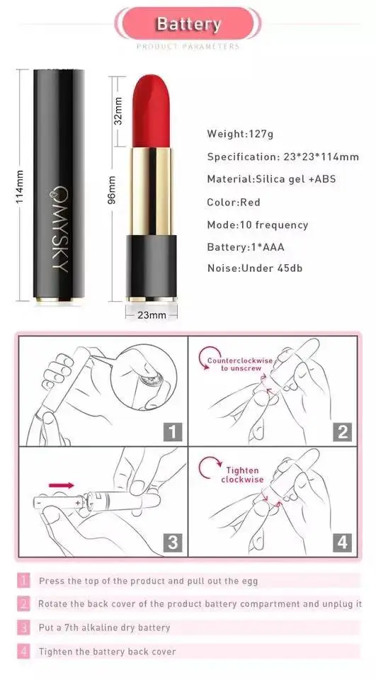 Powerful 10 Speed Erotic Vibrator Massager Waterproof Lipsticks Vibrator Clitoris Stimulator 