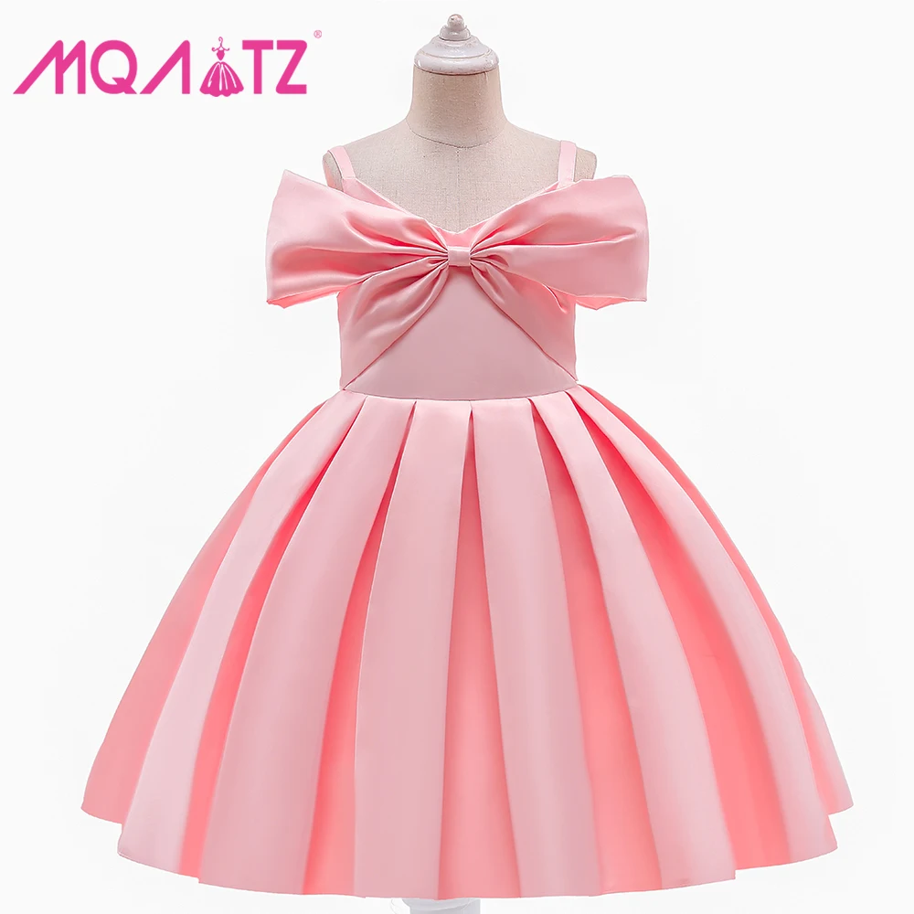 

MQATZ Hot Sell Wholesale 3-10 Years Kids Clothes Big Bow Wedding Pretty Princess Girl Party Dress