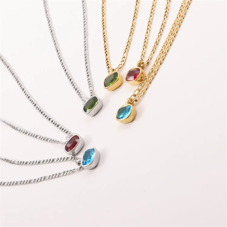 

Wholesale price stainless steel necklace zircon necklaces jewelry women