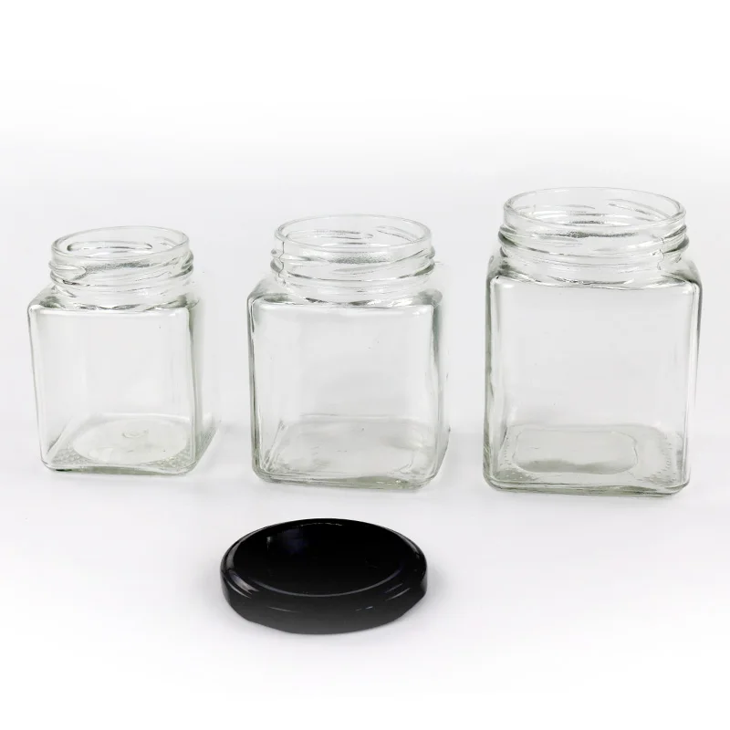 

Customized high borosilicate glass kitchen spice storage jar with bammboo lid, Customized color accept