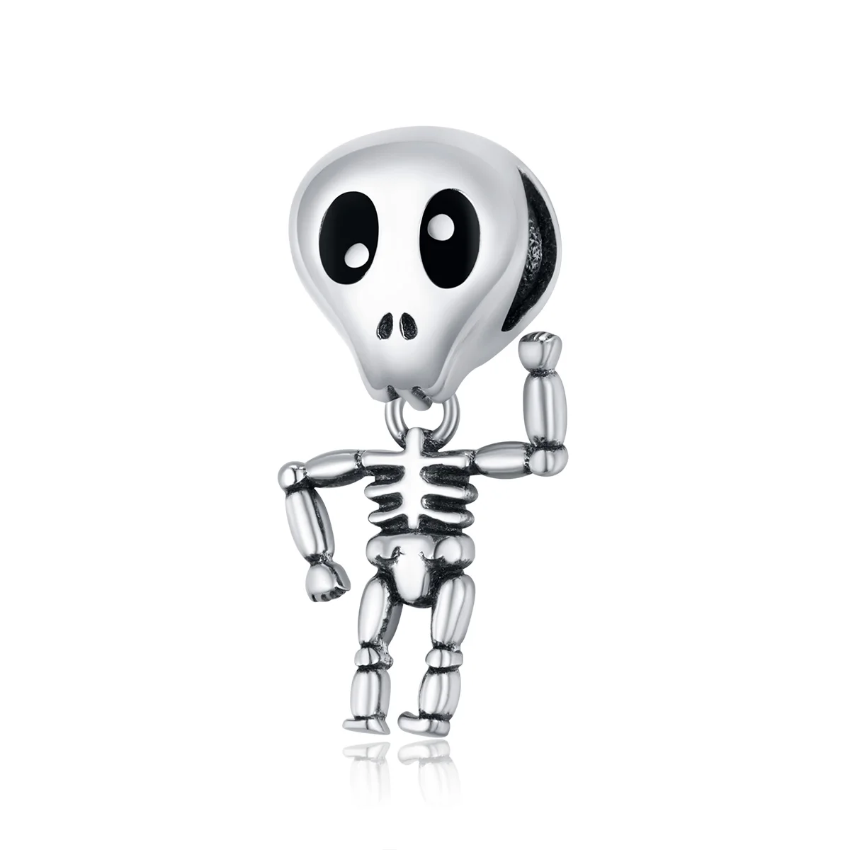 

BAMOER 925 Sterling Silver Halloween Skull Man Ghost Haunted House Charm for Original Luxury Brand Female DIY Jewelry SCC1617