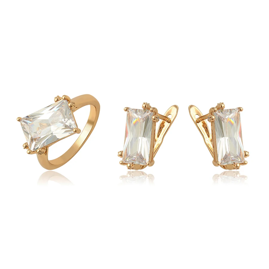 

65242 xuping the latest claw-set stone single ladies jewelry set for women