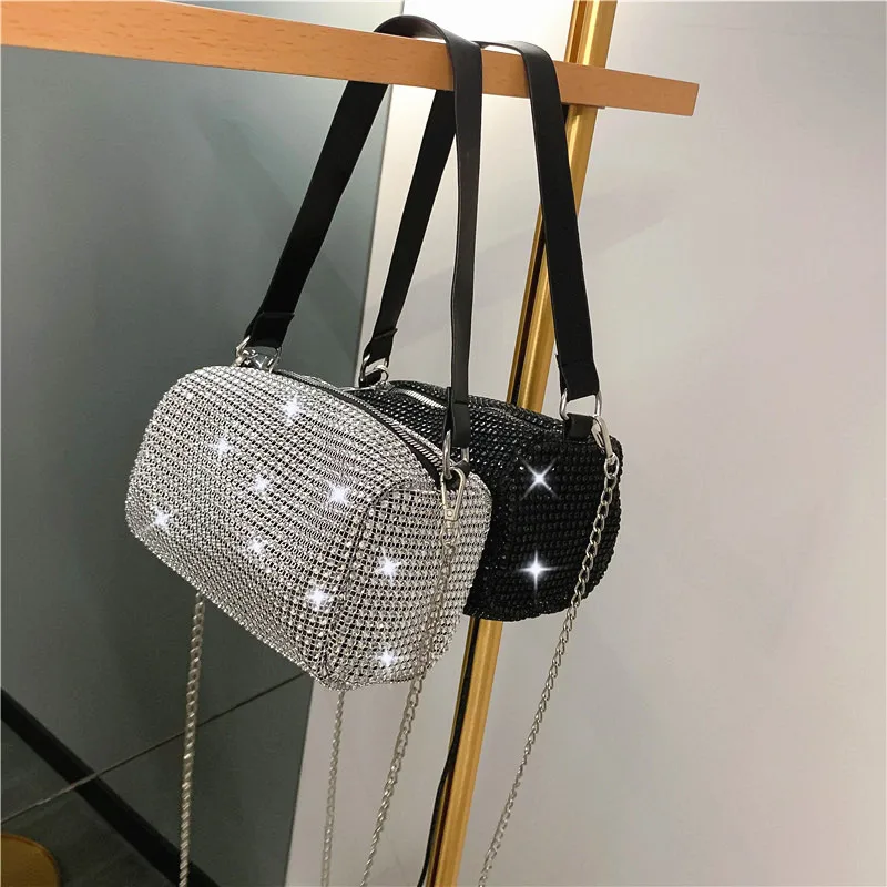 

Ladies Dinner Party Clutch Purse Soft Pillow Small Tote diamond shoulder bags bling bling bags