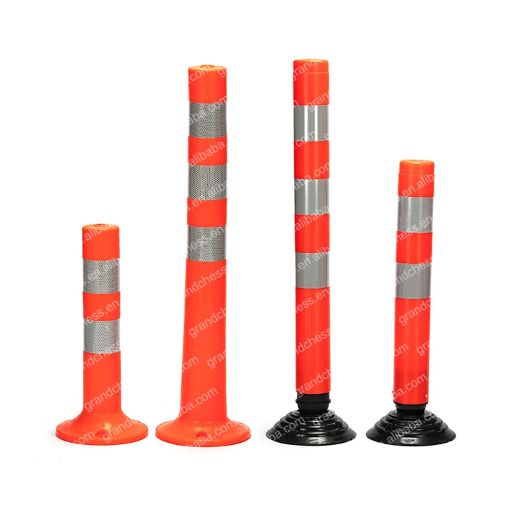 Installation firmly plastic traffic flexible reflective bollard