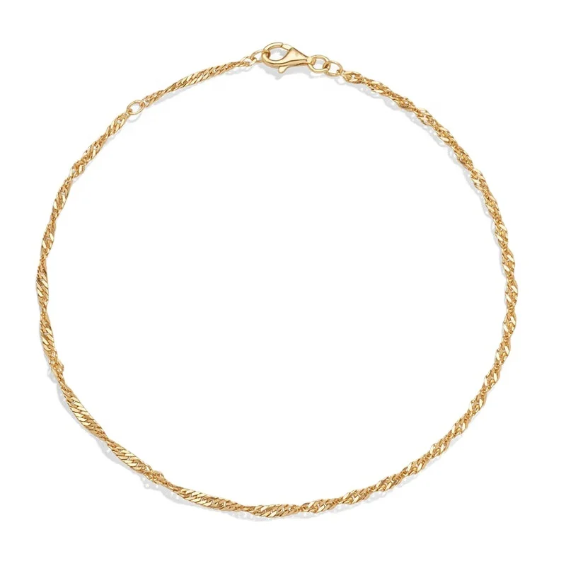 

Yadoo Vermeil Jewelry Fashion Design 925 Sterling Silver 18k Gold Plated Women Fashion Design Twisted Anklet, Vermeil,silver,rose gold