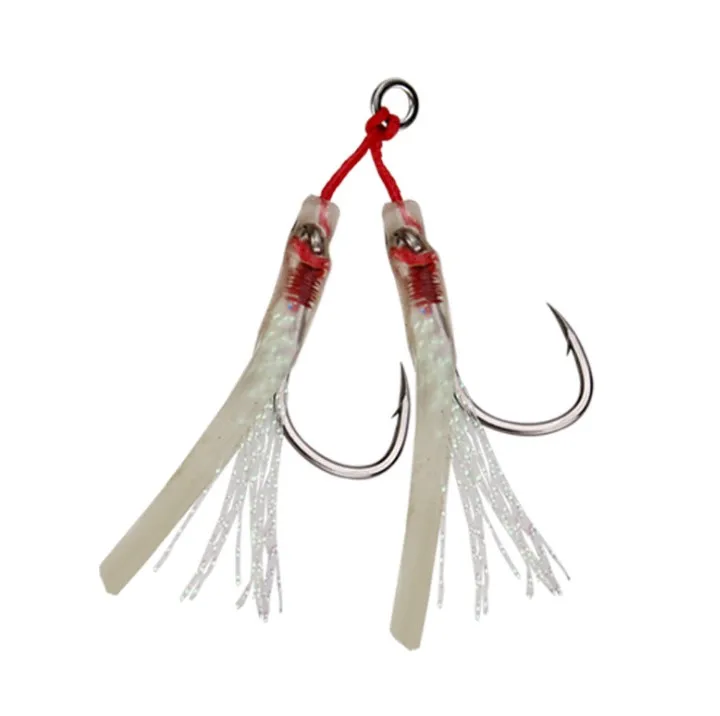 

Squid Soft Jig With Assist Hooks Slow Trolling Or Slow Pitch Jigging Bait, Silver