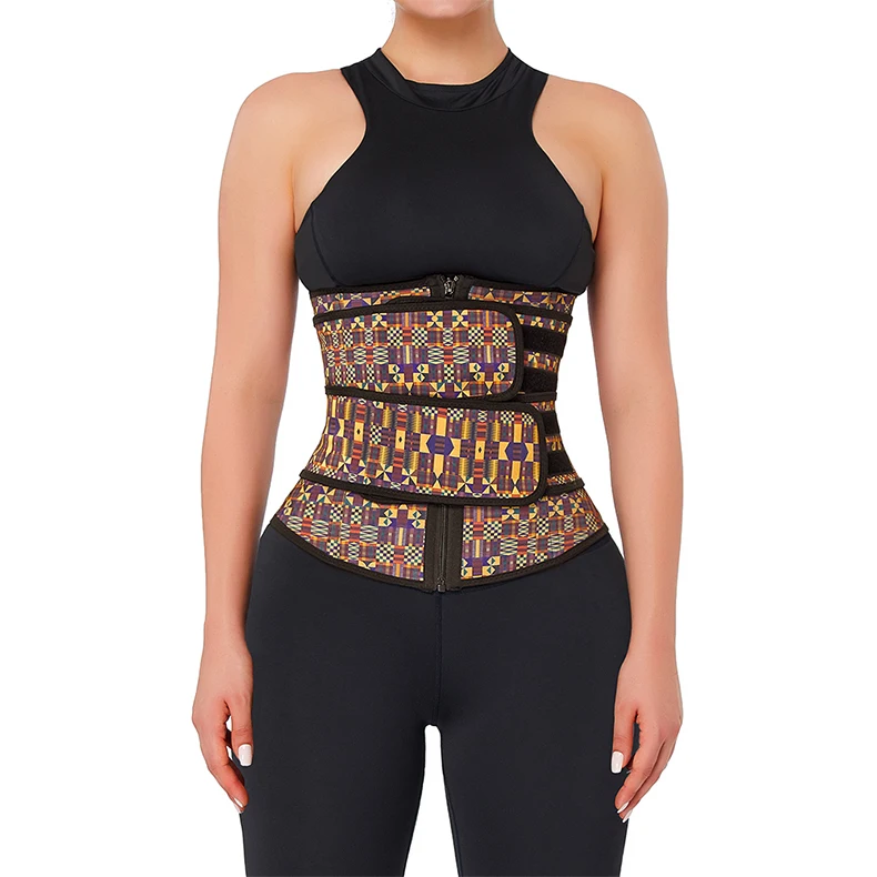 

Sport Fitness Women Custom Waist Trimmer Belt Zip African Waist Trainer Slimming Belt Waist Trimmer