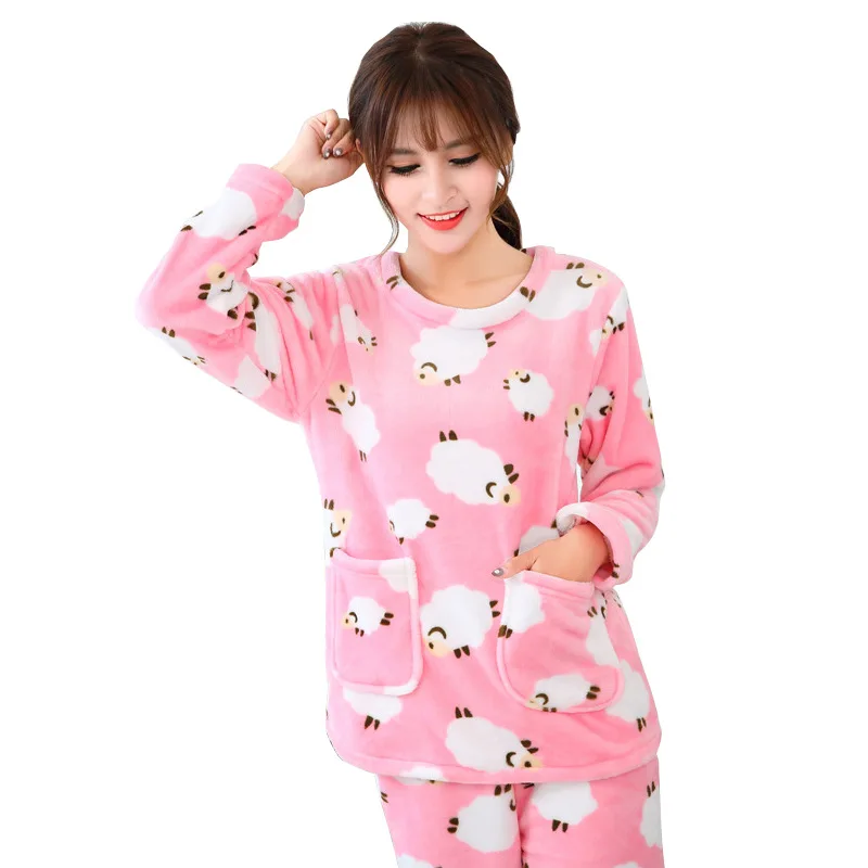 

Wholesale autumn winter women pink fleece long sleeve pajamas suit, Heather grey,heather red,heather black etc