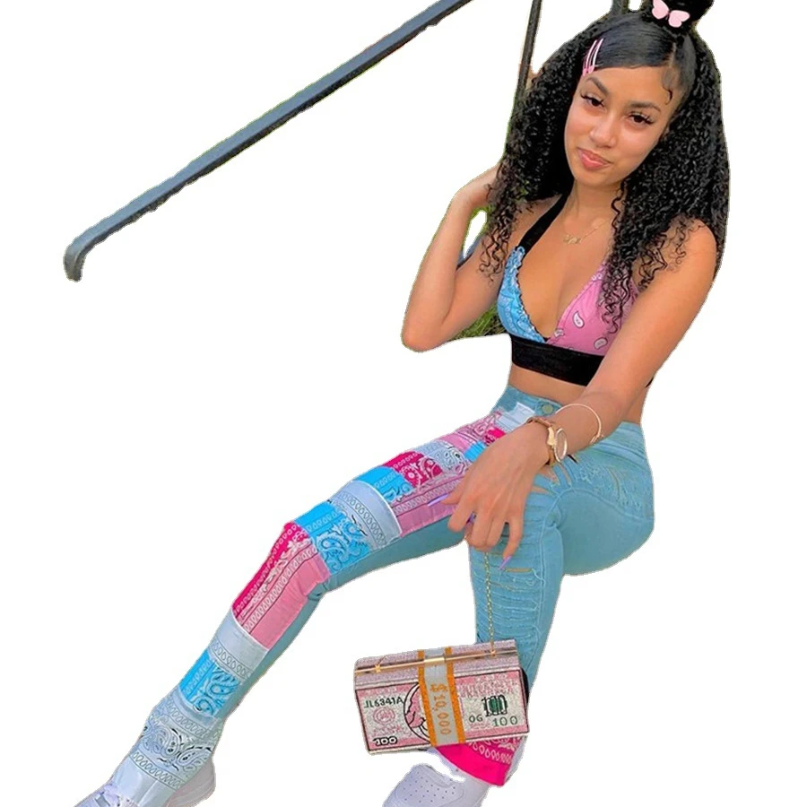 

Mid Waist Ripped Boyfriend Denim Jeans Women Patchwork Jeans Women GAO