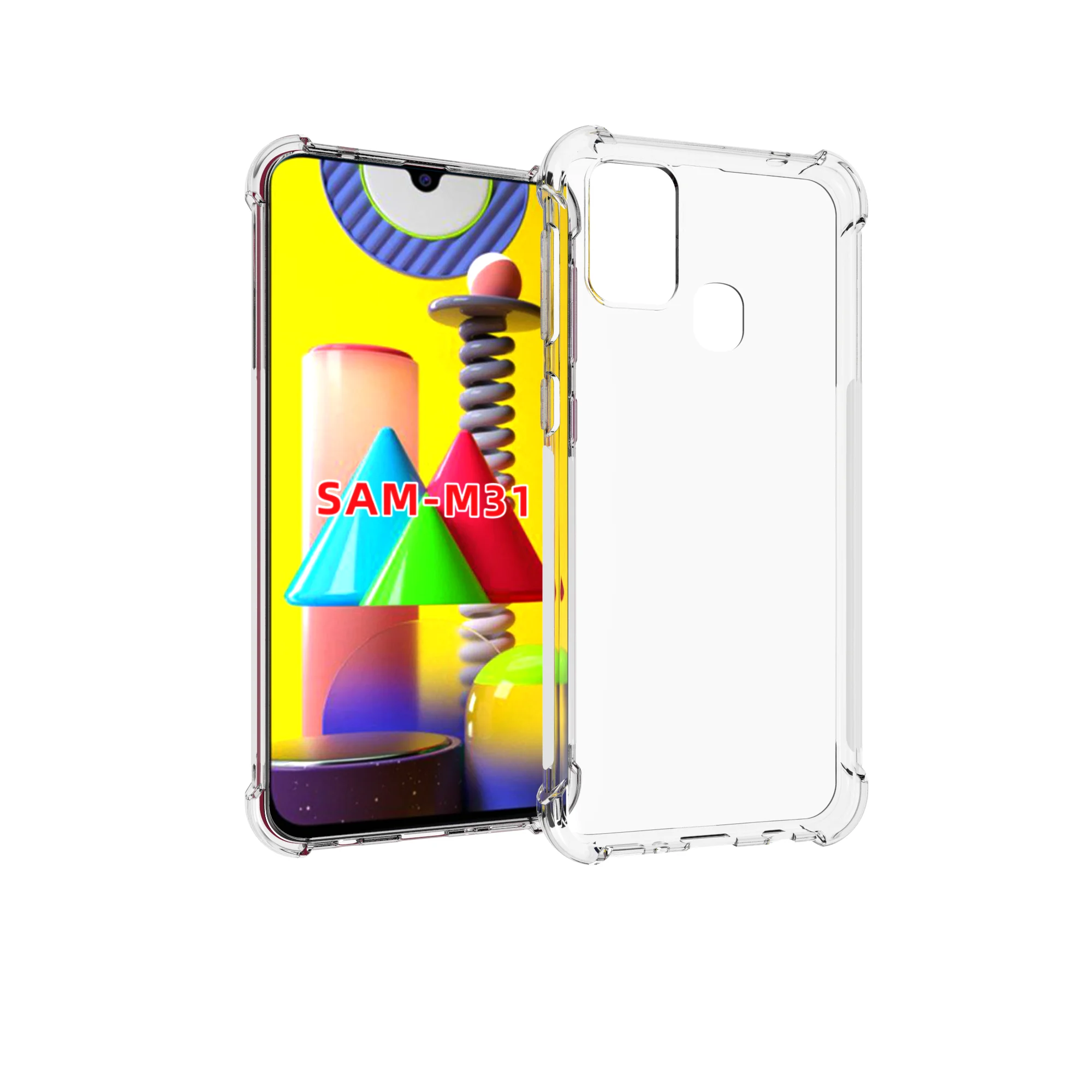 

Four Corner Shockproof Soft TPU Bumper Case For Samsung Galaxy M31, Transparent