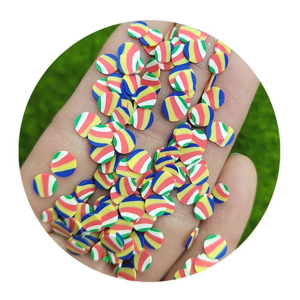 

Round Rainbow Ball Polymer Clay Slice 3D Rainbow Beach Ball Hot Soft Clay Sprinkle For Craft Making Nail Art Decoration Supplier