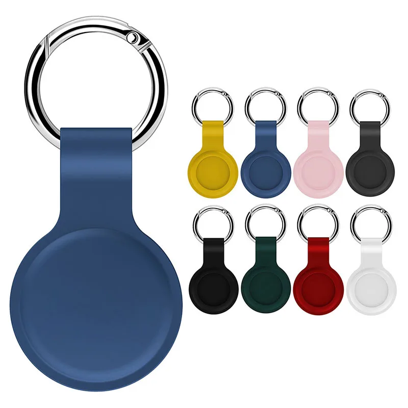 

Hot Gps Air Tag Case Cover Basic With Key Ring Vegan Silicone Case For Airtags Airtag Silicone