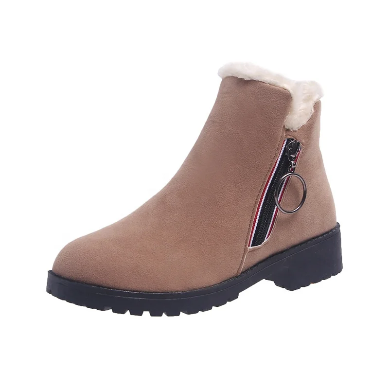

2021 Best Selling Fashion Boots Warm Ankle Snow Shoes Winter Fur Fax Suede Boots, Black