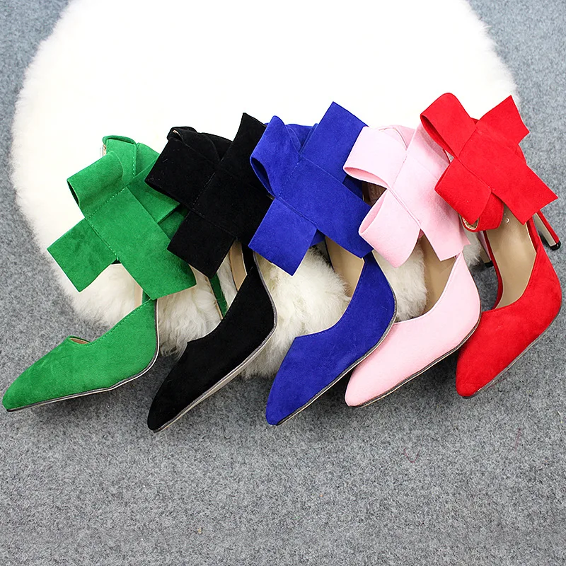

Women's Shoes Big Butterfly Bow Heel Plush Jewel High Heels Pointed Sandals Check Summer Jelly Color High Heel Shoes