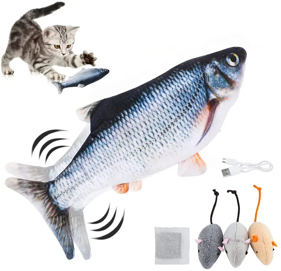 

Usb Electric Moving Dancing Fish Cat Toy Cat Flapping Kicker Electric Simulation Interactive Fish Toy for Cat usb flippity fish