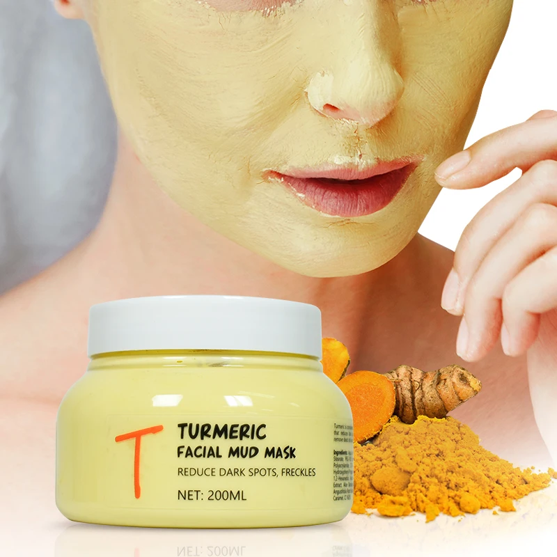 

Tumeric Mask Facial Cleansing Blackhead Removal Organic Mud Anti Acne Skincare Brighten Beauty Turmeric Clay Face Mask