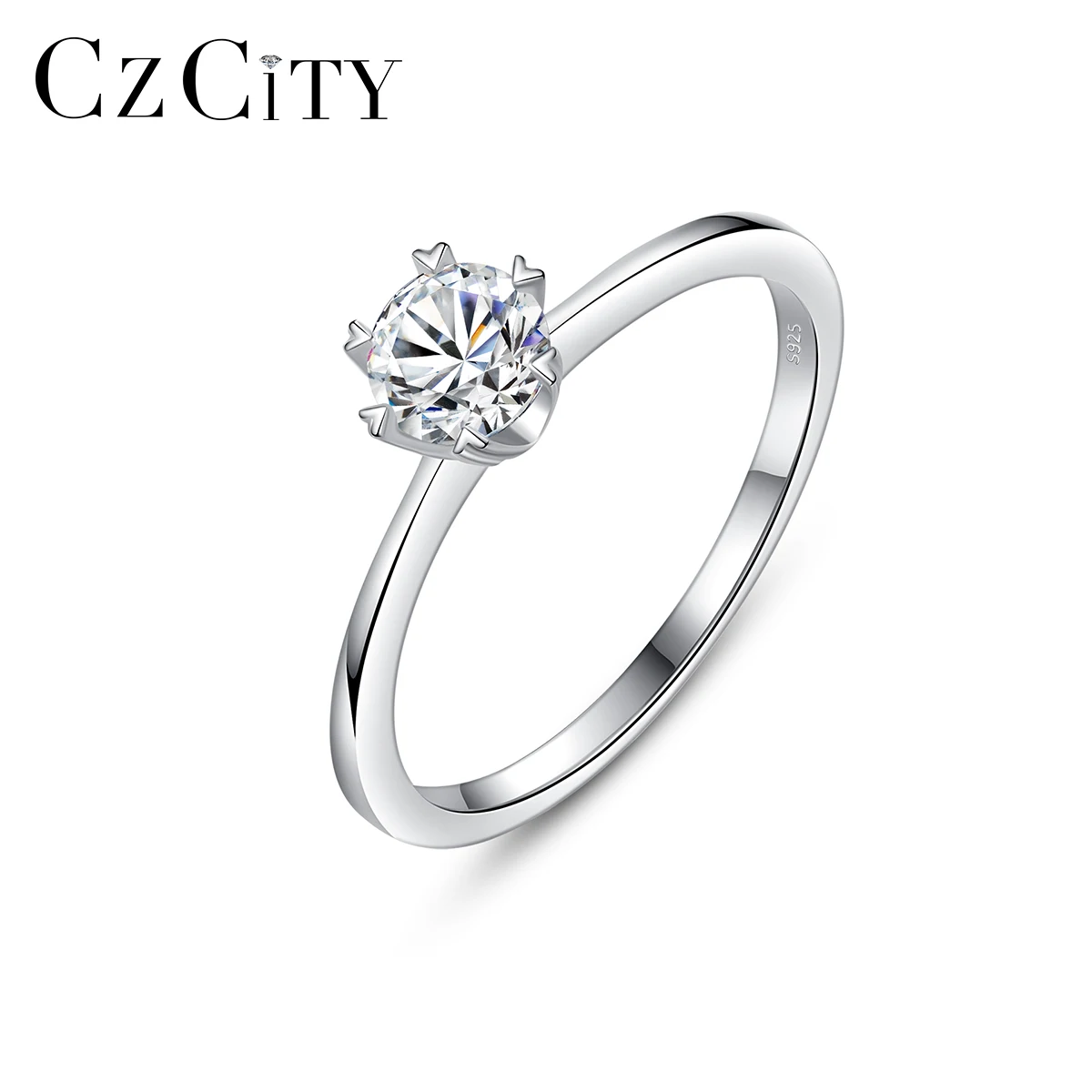 

CZCITY Jewellery Large Moissanite Eternity Diamond Woman 925 Sterling New Silver Ring Design For Girl