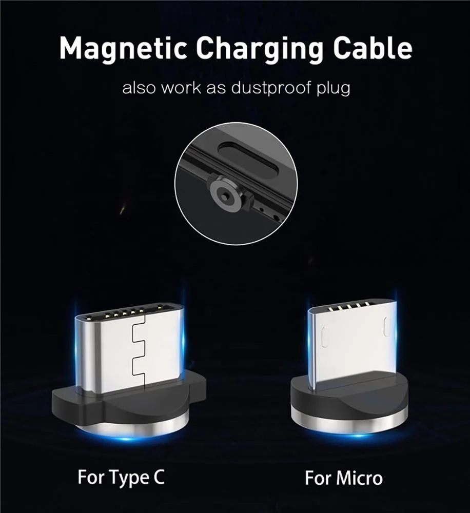
1M 2M Fast Charging Mobile Phone USB Cord Type C Cable Magnet Charger Data Charge Micro USB Cable Magnetic USB Cable 