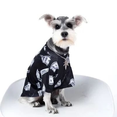 

Black Pet dog clothes cool T-shirt Summer Thin teddy Cat thin T-shirt