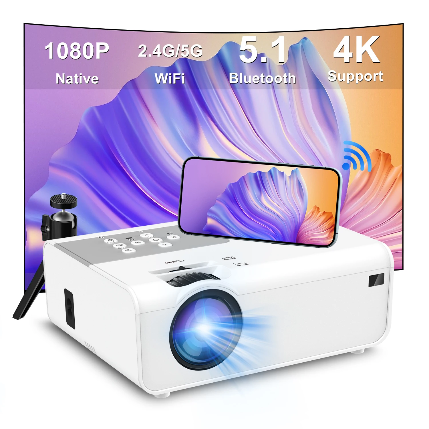 

Hot Selling Portable Projector 1080P P92 Projectors 4K Support WIFI 5G Home Classroom Proyector Wifi Beamer With Free Gift