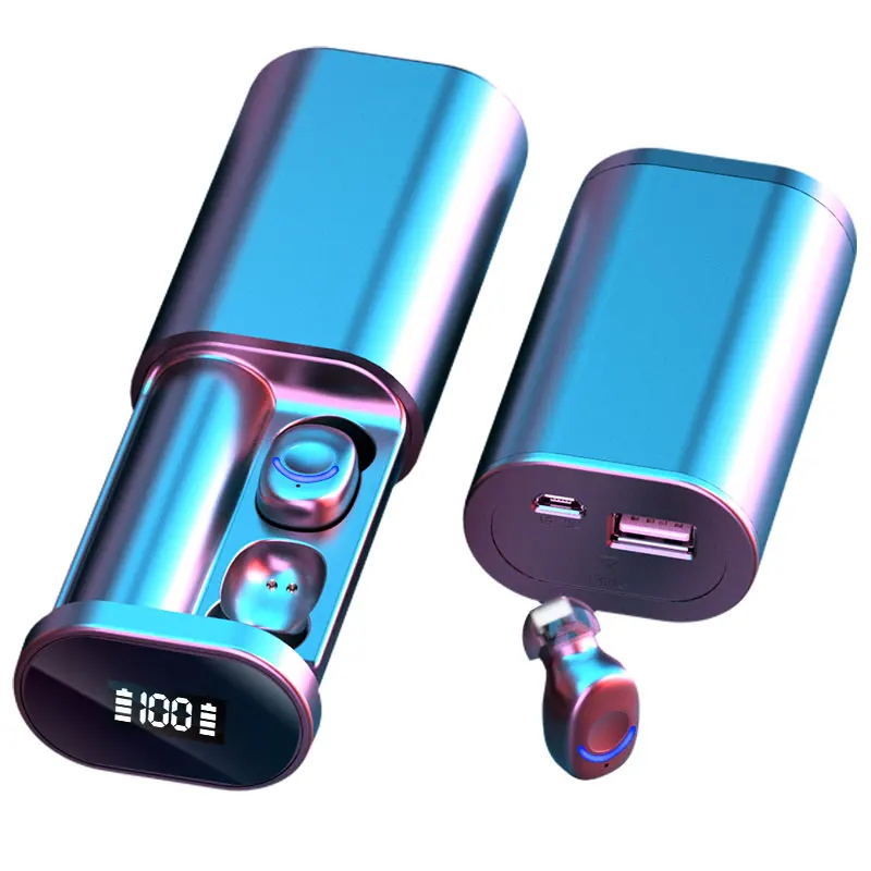 

V5.2 A20 touch control led power display headphones 2200mAh in ear stereo waterproof earbuds tws wireless wireless earphones, Black white pink blue