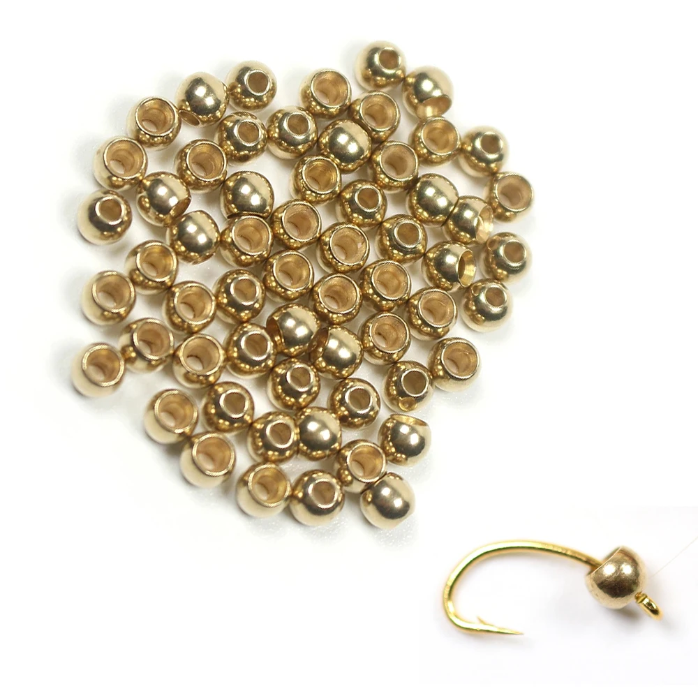 

Wholesale Fly Tying Brass Beads Nymph Streamer Bugs Fly Hook Tying Materials, Brass color