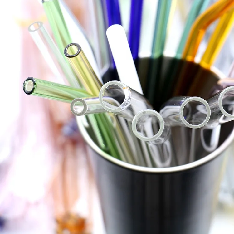 safe hot sale borosilicate colored changing drinking glass straw.jpg