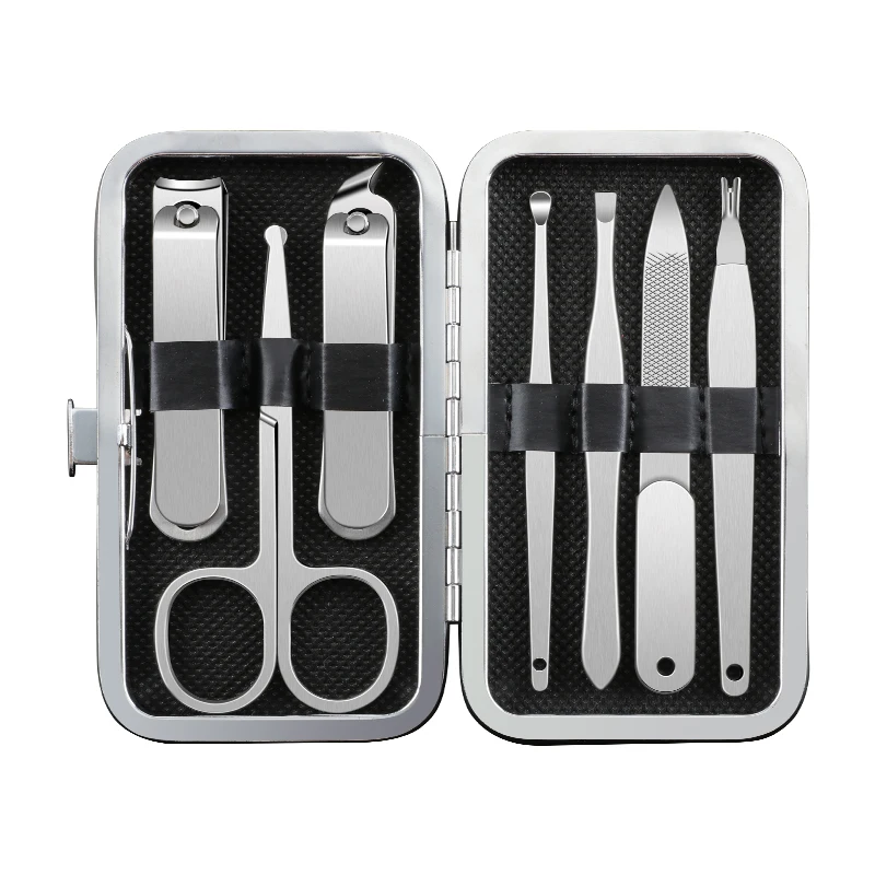 7 Piece Leather Box Beauty Manicure Tool Set