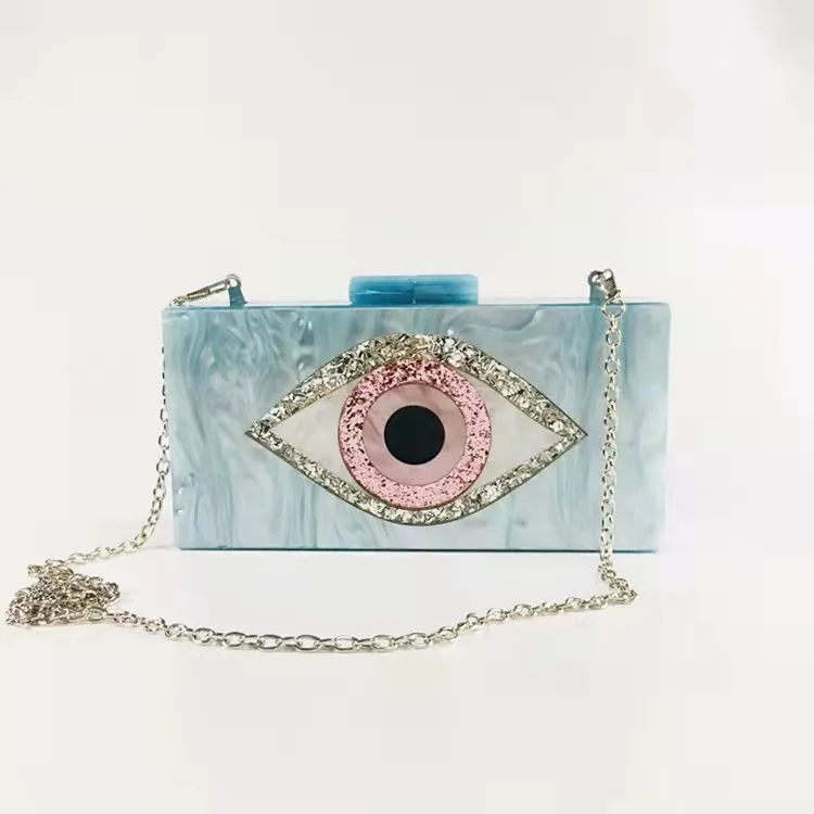 

fashion women evening crossbody bag Hot selling trending handbag bling acrylic box clutch purse bag 2021