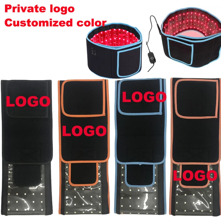 

Factory 660nm 850nm lipo laser CE Rohs weight loss slim hot belt waist therapy belt neare infrared home use red light therapy