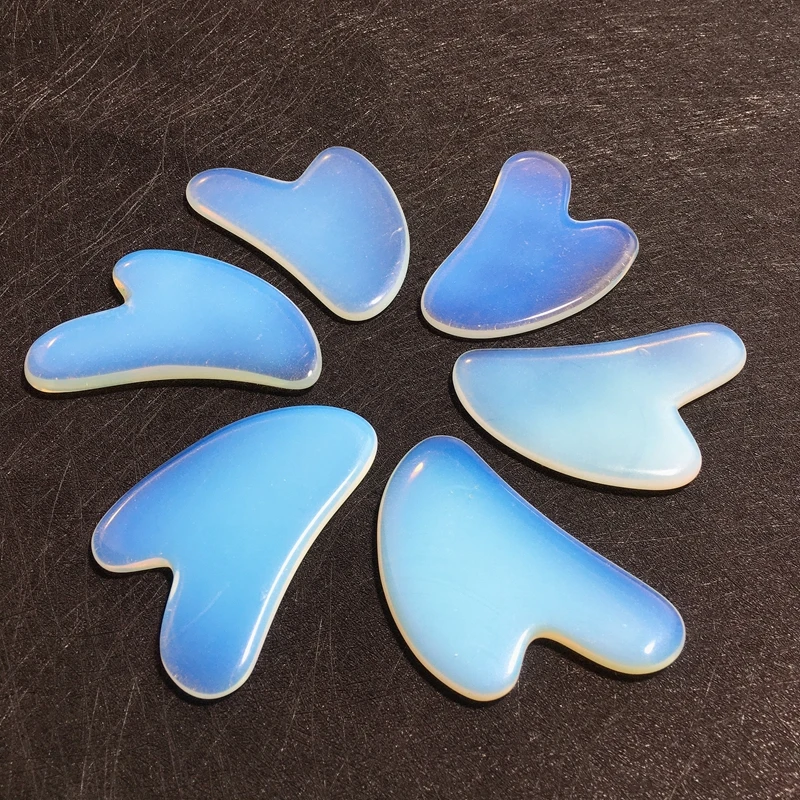 

Opalite Guasha Board Natural Stone Scraper Chinese Heart Gua Sha Tools For Face Neck Back Body