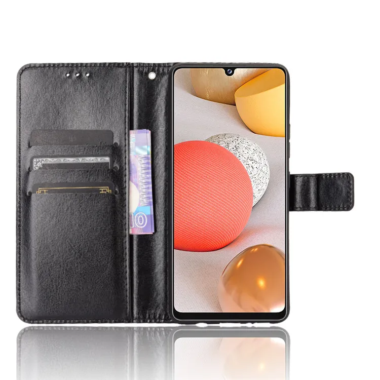 

Luxury With Card Wallet Flip PU Leather Phone Case For Samsung Galaxy F52 5G F62 A03s Xcover 5 Pro M62 S21 S20 FE Plus Ultra A82, 4 colors