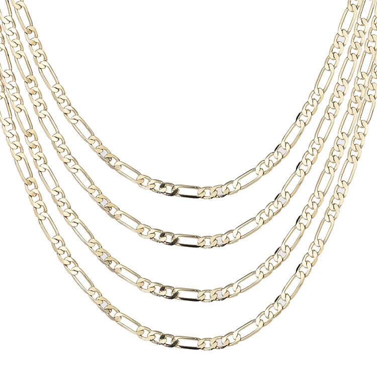 

Cuban chain 14k gold-plated 3.6mm width multiple length necklace