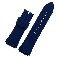 

Custom fashion 22*25mm blue silicone watch band reusable rubber strap for Guess watch