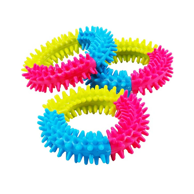 

High Quality Teeth Cleaning Chew Bite Resistant Ring Natural Rubber Dog Pet Toy, As pictures
