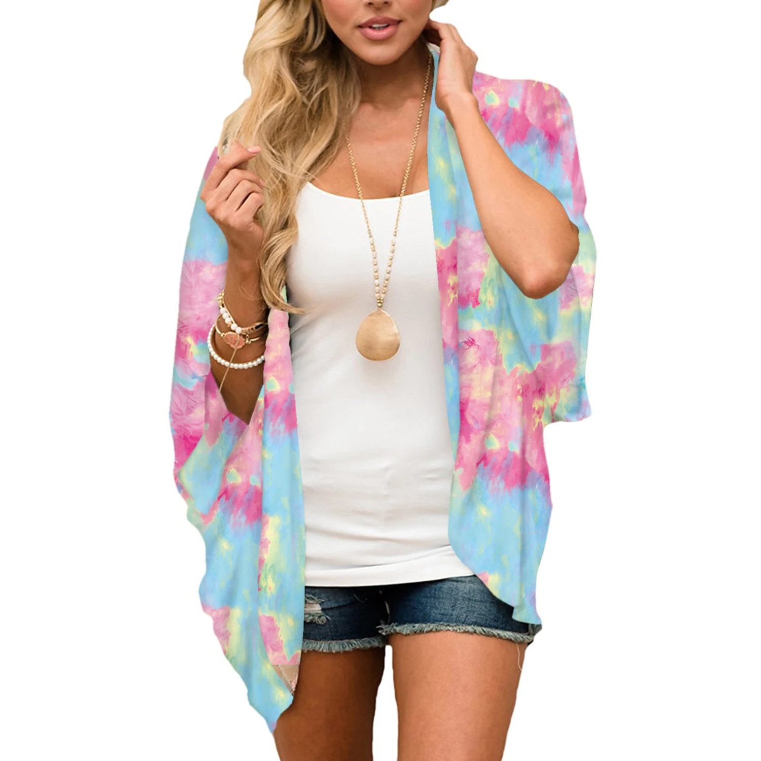 

Free Shipping 445 Cardigan Sun Protection Cover-ups Tops Beach Chiffon Casual Loose Front Cardigan Beach