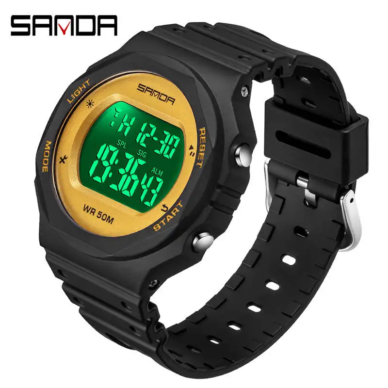 

SANDA 6069 Women Watches LED Electronic Digital Waterproof Ladies Clock Female Wristwatch watch women brand
