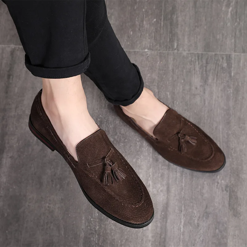 

PDEP top quality cow suede leather driving loafers rubber out sole men casual shoes 2021 new men's shoes wholesale prices, Black,dark brown,camel