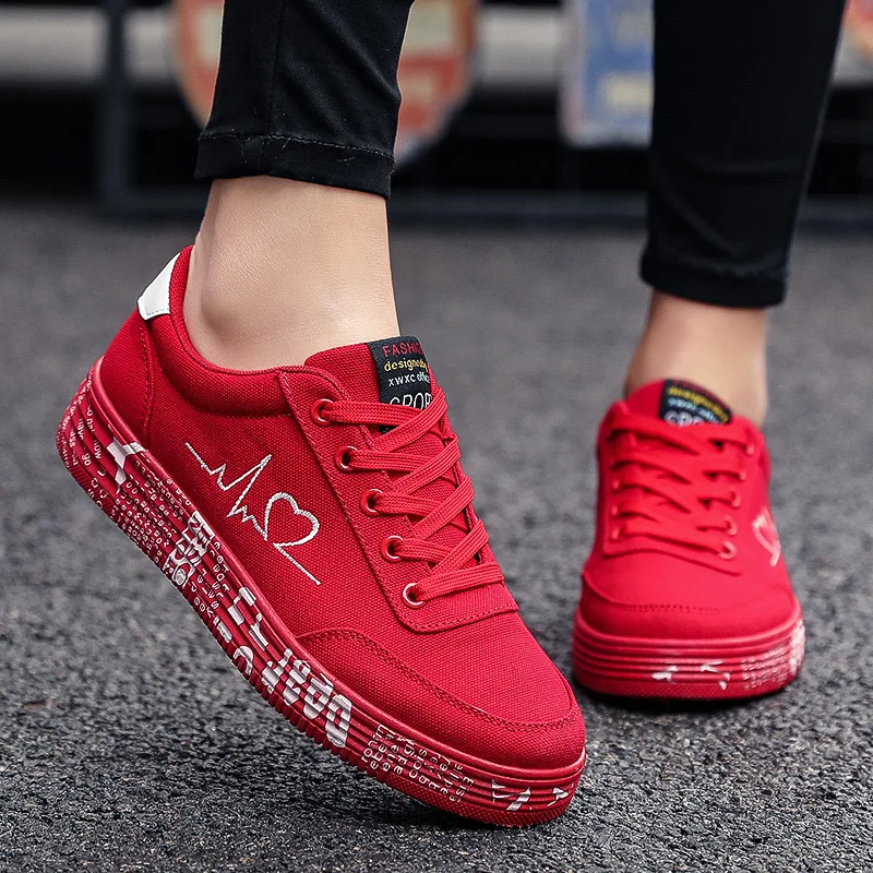 

New Printed Breathable and Comfortable Casual Sports Canvas Shoes Women Sneakers