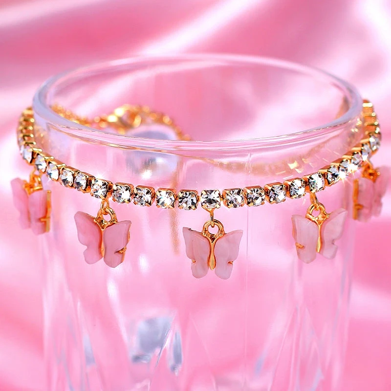 

Eico Charm Anklets Jewelry Acrylic Butterfly Tennis Anklet For Women