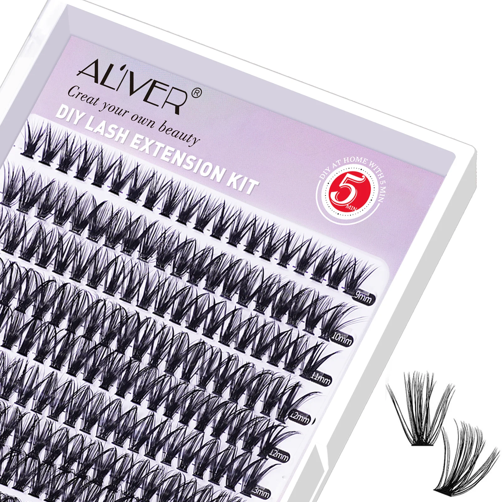 

ALIVER 240pcs 40D DIY Eyelash Extension D Curl Long Individual Lashes Mixed Lash Clusters Extensions False eyelashes