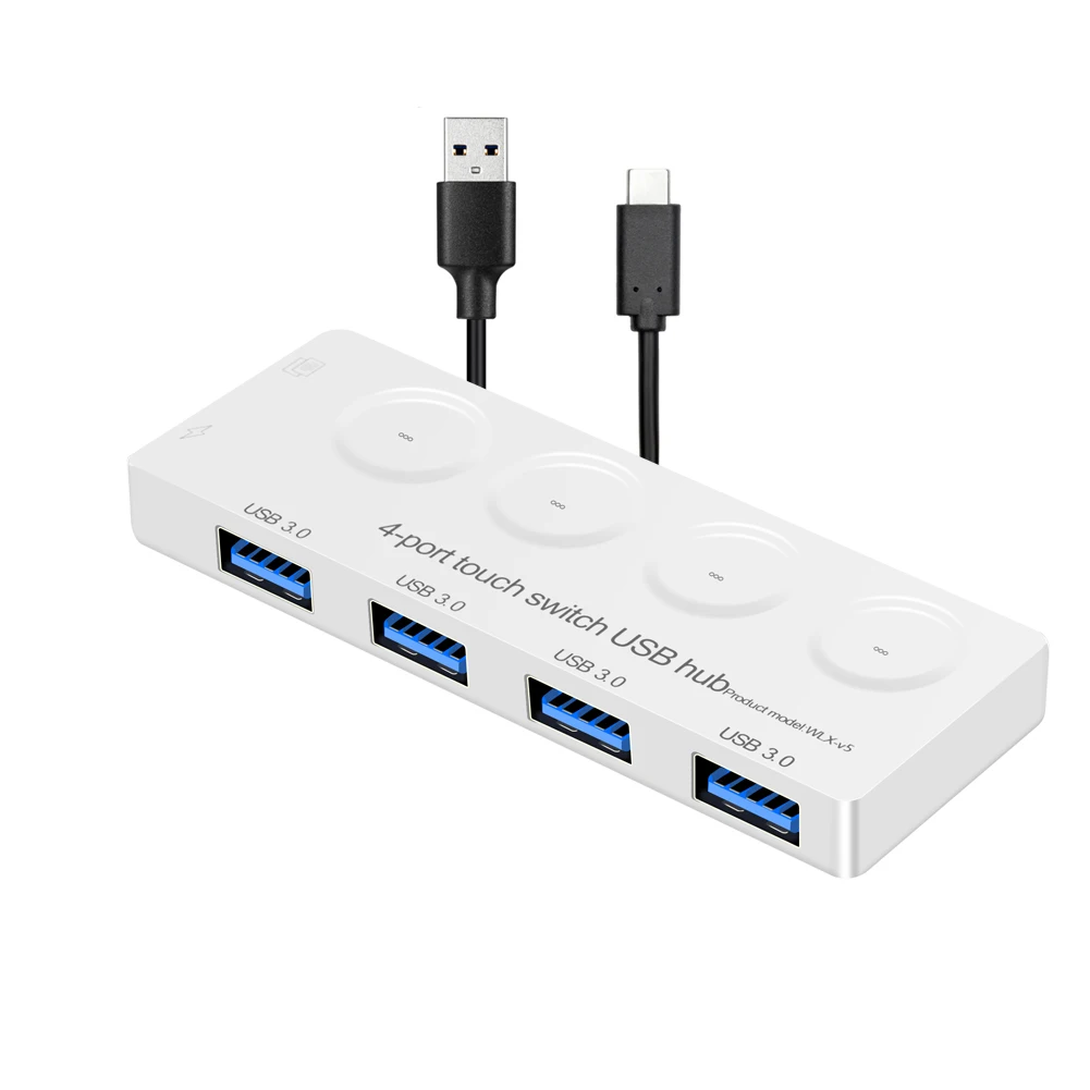 

Newest USB3.0 HUB Super Speed 5Gbps usb3.0 4 Ports HUB Portable Micro USB 3.0 Splitter With External Power Adapter For PC Acc