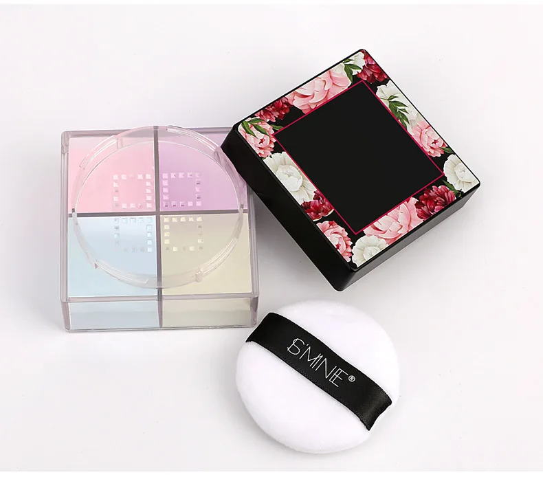 

Wholesale OEM 4 colors loose face powder makeup for your own brand waterproof oil control loose powder