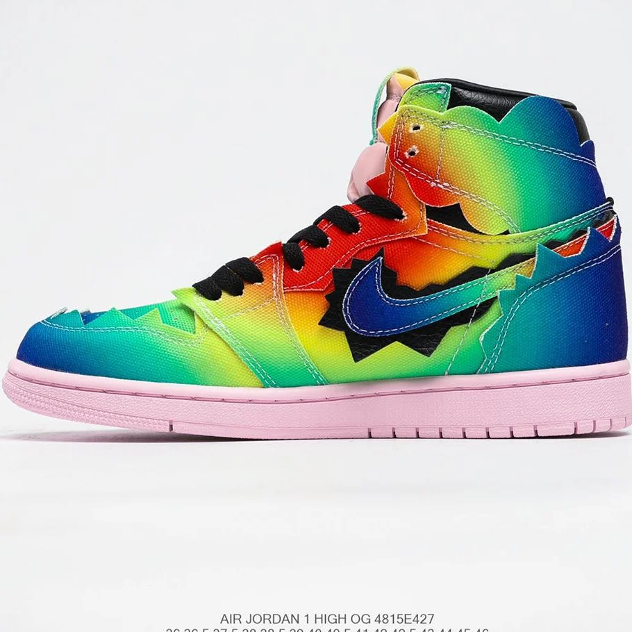 

2021 Fashion Brand Nike Air Jordan 1 Co-Branded Rainbow Basketball Shoes Retro Aj 1 High Og Outdoor Running Casual Nike Shoes